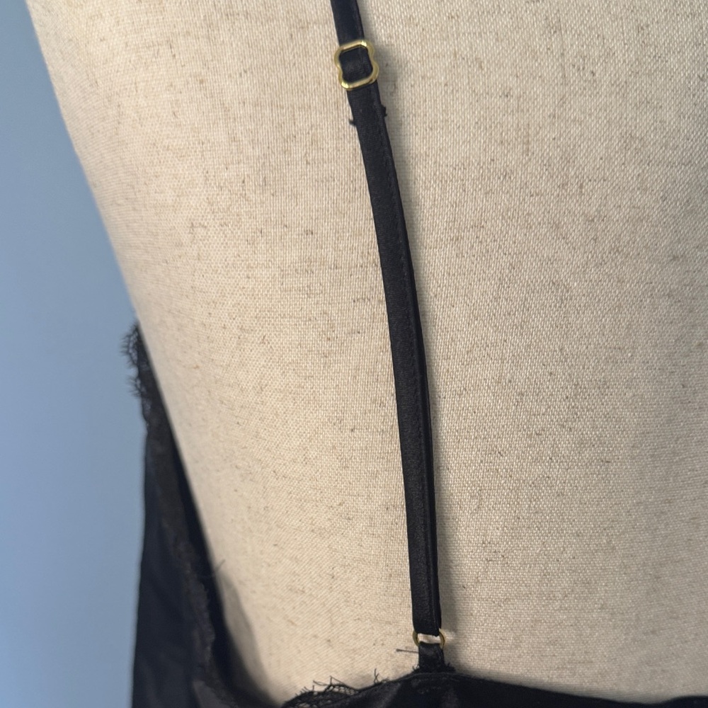 Victoria’s Secret Black Satin & Eyelash Lace Trim Camisole Top - Large - Picture 12 of 13